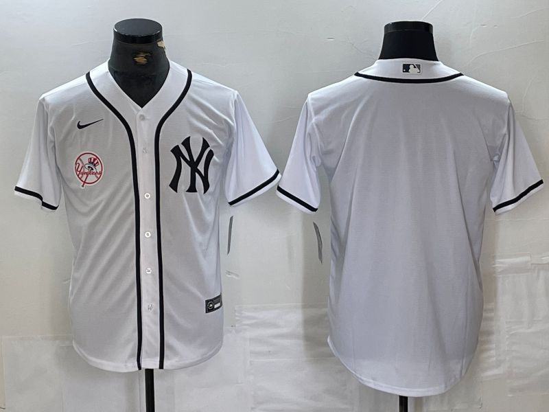 Men New York Yankees Blank White Third generation joint name Nike 2024 MLB Jersey style 3